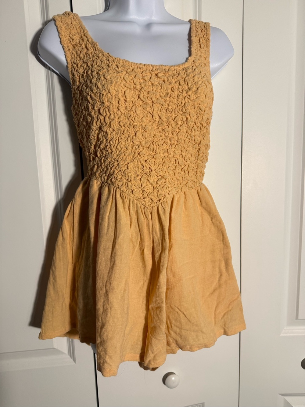 Free People Juliette Peach Smocked Romper